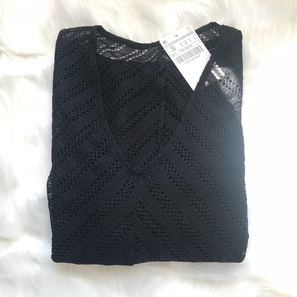 New Black Sheer Coverup Midi Length Dress S - Picture 1 of 4